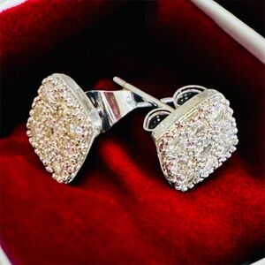 Silver Stud Earrings- CZ NIP